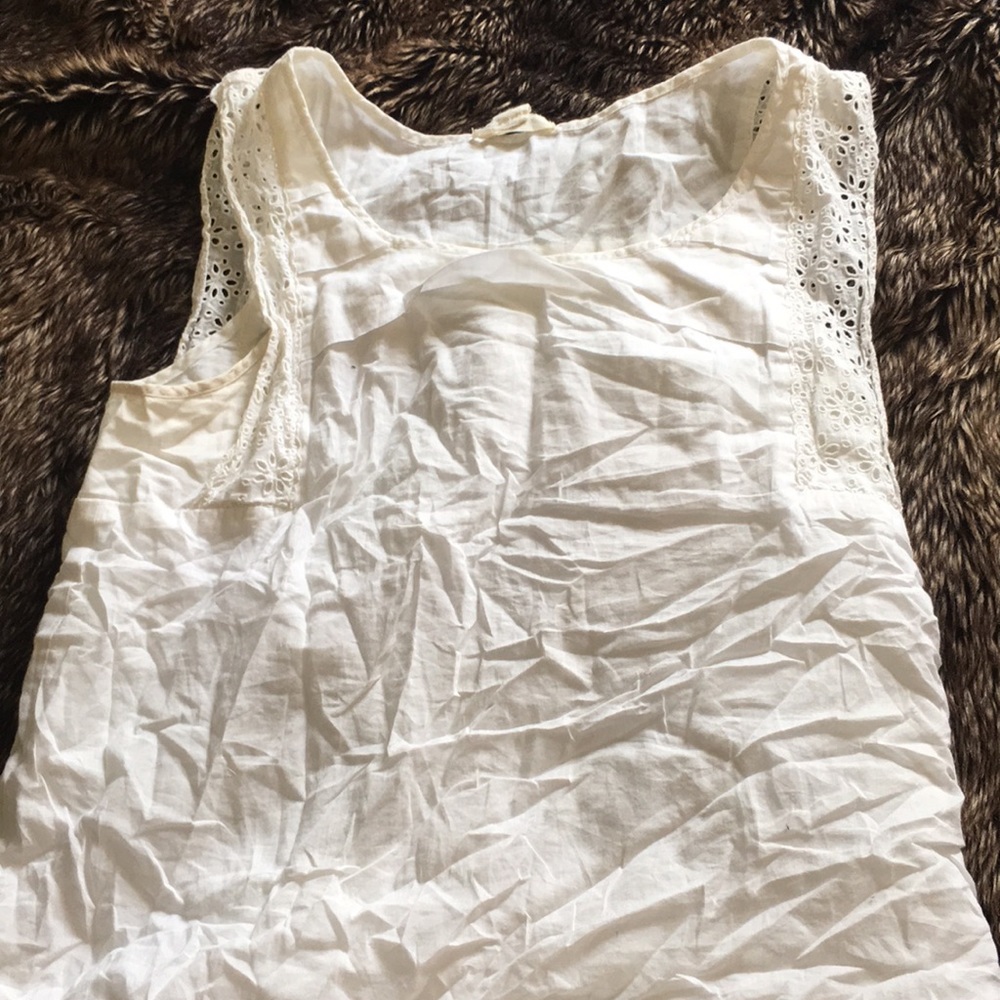 J.crew white eyelit top